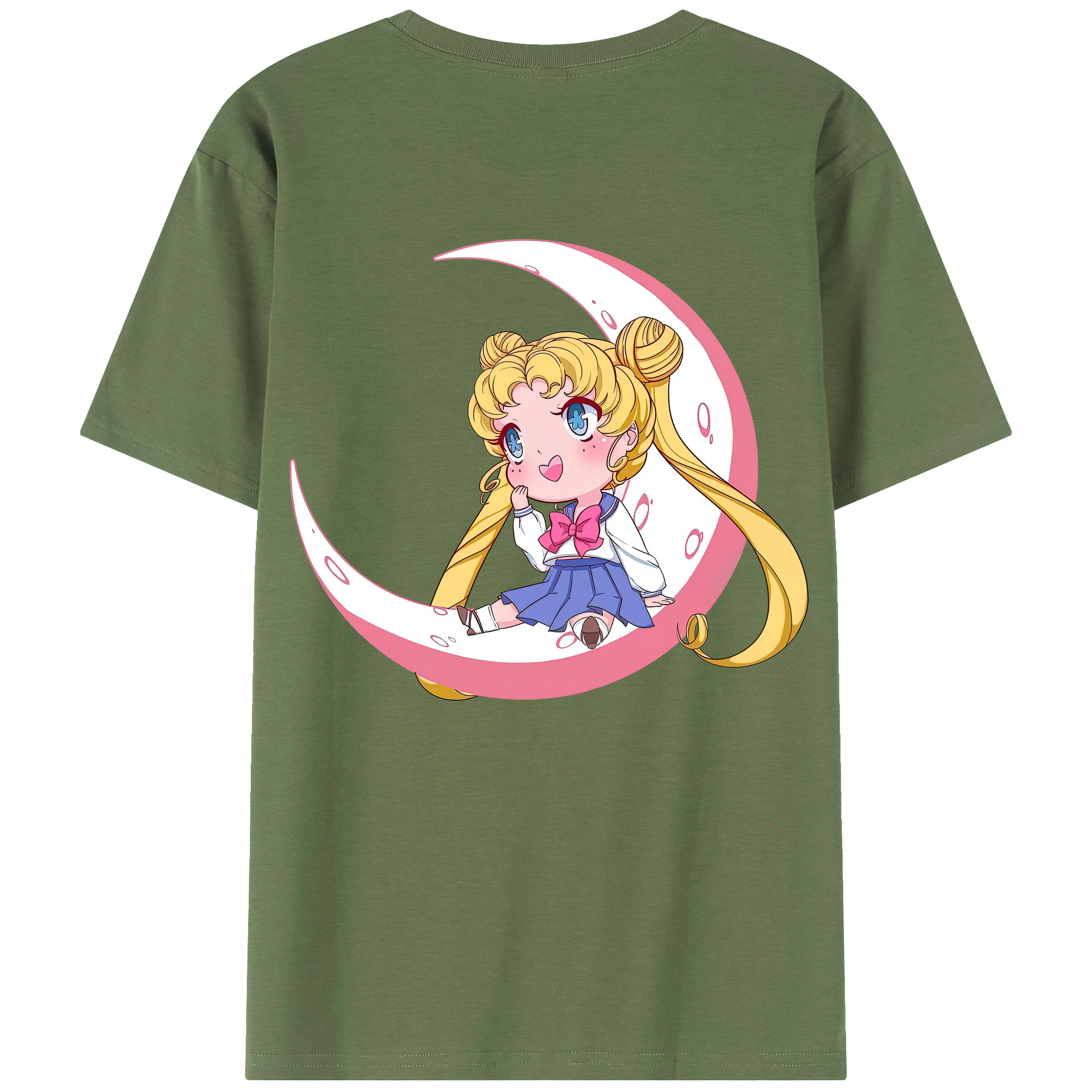 （画像用） 美少女戦士セーラームーン 愛野 美奈子 あいの みなこ Sailor Moon Aino Minako 綿100％ メンズ半袖Tシャツ（バックプリント） 通気性